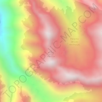 Paramo De Las Hermosas topographic map, elevation, terrain