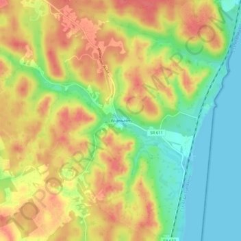 Widewater topographic map, elevation, terrain
