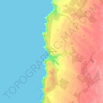 Azenha do Mar topographic map, elevation, terrain