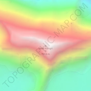 Saser Kangri II topographic map, elevation, terrain