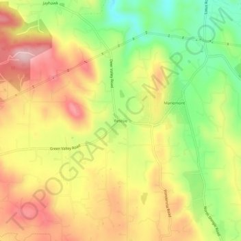 Rescue topographic map, elevation, terrain