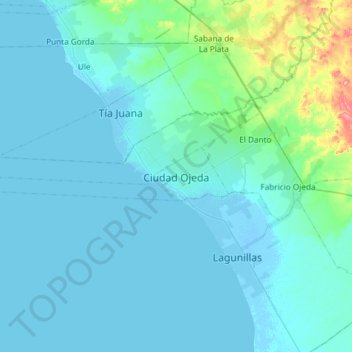 Ciudad Ojeda topographic map, elevation, terrain