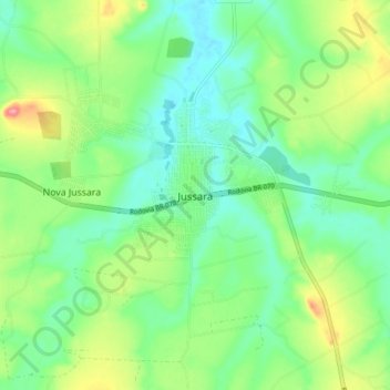Jussara topographic map, elevation, terrain