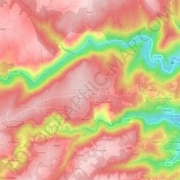 Cormes topographic map, elevation, terrain