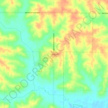 Cosgrove topographic map, elevation, terrain