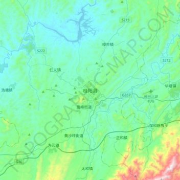 桂阳县 topographic map, elevation, terrain