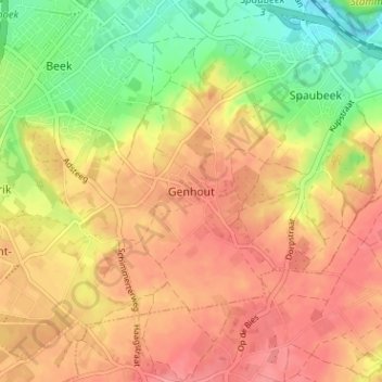 Genhout topographic map, elevation, terrain