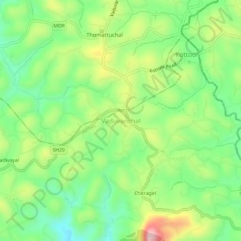 Vaduvanchal topographic map, elevation, terrain