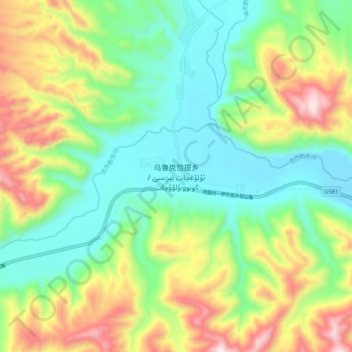 乌鲁克恰提乡 topographic map, elevation, terrain