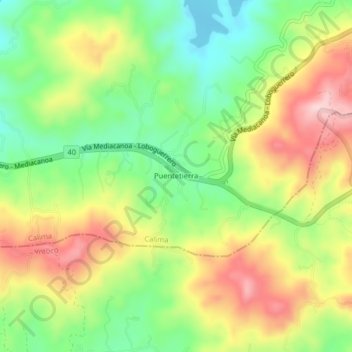 Puentetierra topographic map, elevation, terrain