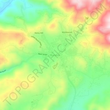 Murphys topographic map, elevation, terrain
