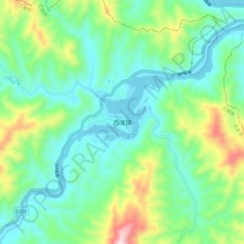 西滨镇 topographic map, elevation, terrain