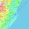 Durban topographic map, elevation, terrain