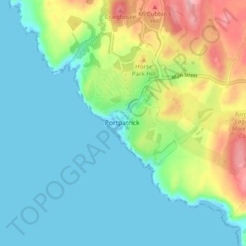 Portpatrick topographic map, elevation, terrain