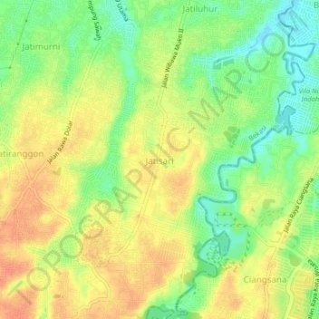 Jatisari topographic map, elevation, terrain