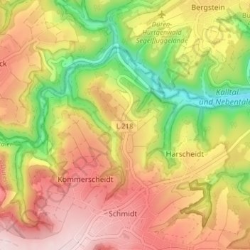 Mausbach topographic map, elevation, terrain