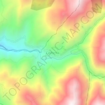 California topographic map, elevation, terrain