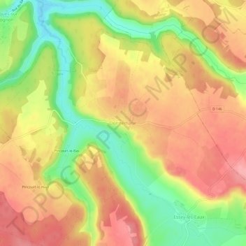 Donnemarie topographic map, elevation, terrain