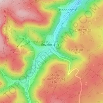 Lappach topographic map, elevation, terrain