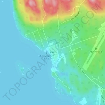 Atlin topographic map, elevation, terrain