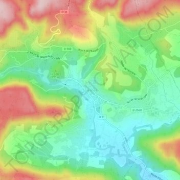 Salernes topographic map, elevation, terrain