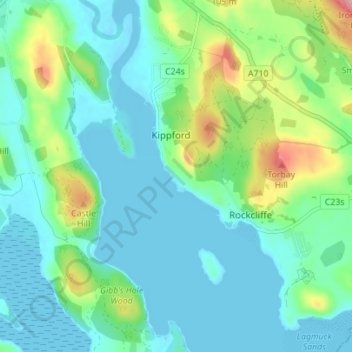 Rough Firth topographic map, elevation, terrain
