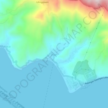 Ilijan topographic map, elevation, terrain