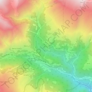 Bertolini topographic map, elevation, terrain