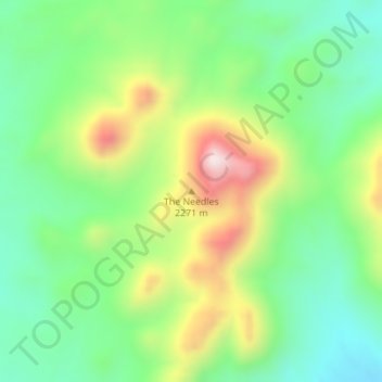 The Needles topographic map, elevation, terrain