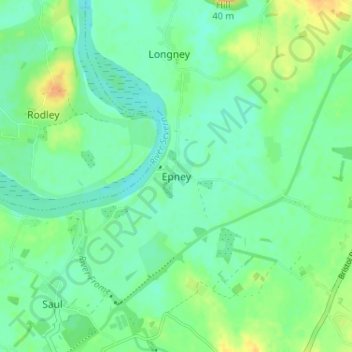 Epney topographic map, elevation, terrain