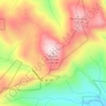 Round Mountain topographic map, elevation, terrain