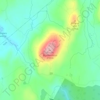 Mount Agamenticus topographic map, elevation, terrain