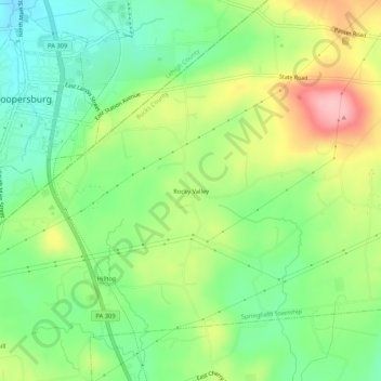 Rocky Valley topographic map, elevation, terrain