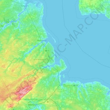 Surette Island topographic map, elevation, terrain