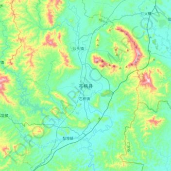 苍梧县 topographic map, elevation, terrain