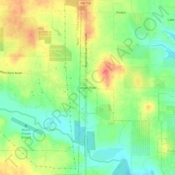 Center Point topographic map, elevation, terrain