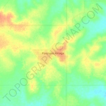 Ponciano Arriaga topographic map, elevation, terrain