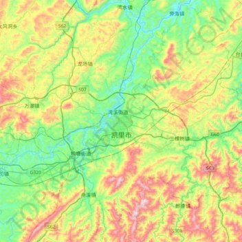 凯里市 topographic map, elevation, terrain