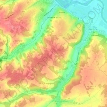 Les Bulles topographic map, elevation, terrain