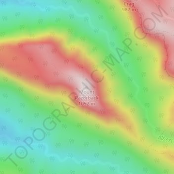 Mount Razorback topographic map, elevation, terrain