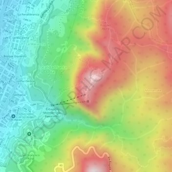 Cerro de Monserrate topographic map, elevation, terrain