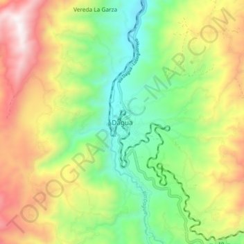 Dagua topographic map, elevation, terrain