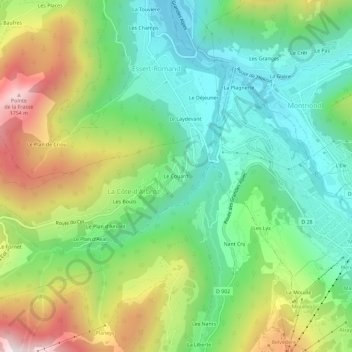 Le Couard topographic map, elevation, terrain
