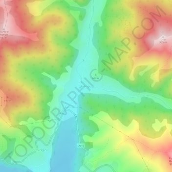 Hangu topographic map, elevation, terrain