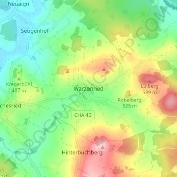 Warzenried topographic map, elevation, terrain