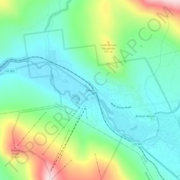 Fabyan topographic map, elevation, terrain