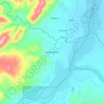 Aidabasalala topographic map, elevation, terrain