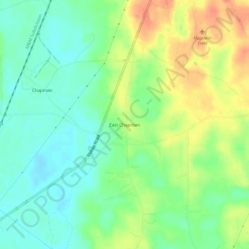 East Chapman topographic map, elevation, terrain