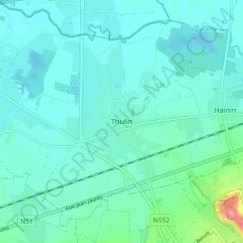 Thulin topographic map, elevation, terrain