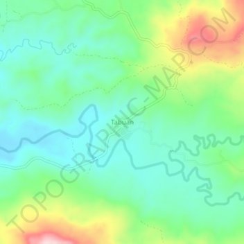 Tabuan topographic map, elevation, terrain